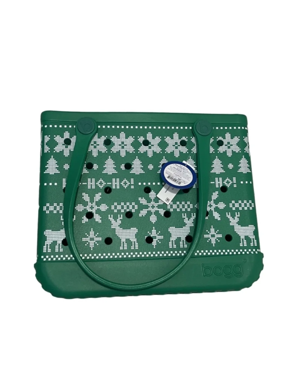 Bogg Bag Baby Holiday Edition Green Ugly Sweater NWT